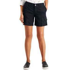 Style & Co Women's Petite Black Casual Comfort-Waist Cargo Shorts NWT